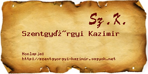 Szentgyörgyi Kazimir névjegykártya